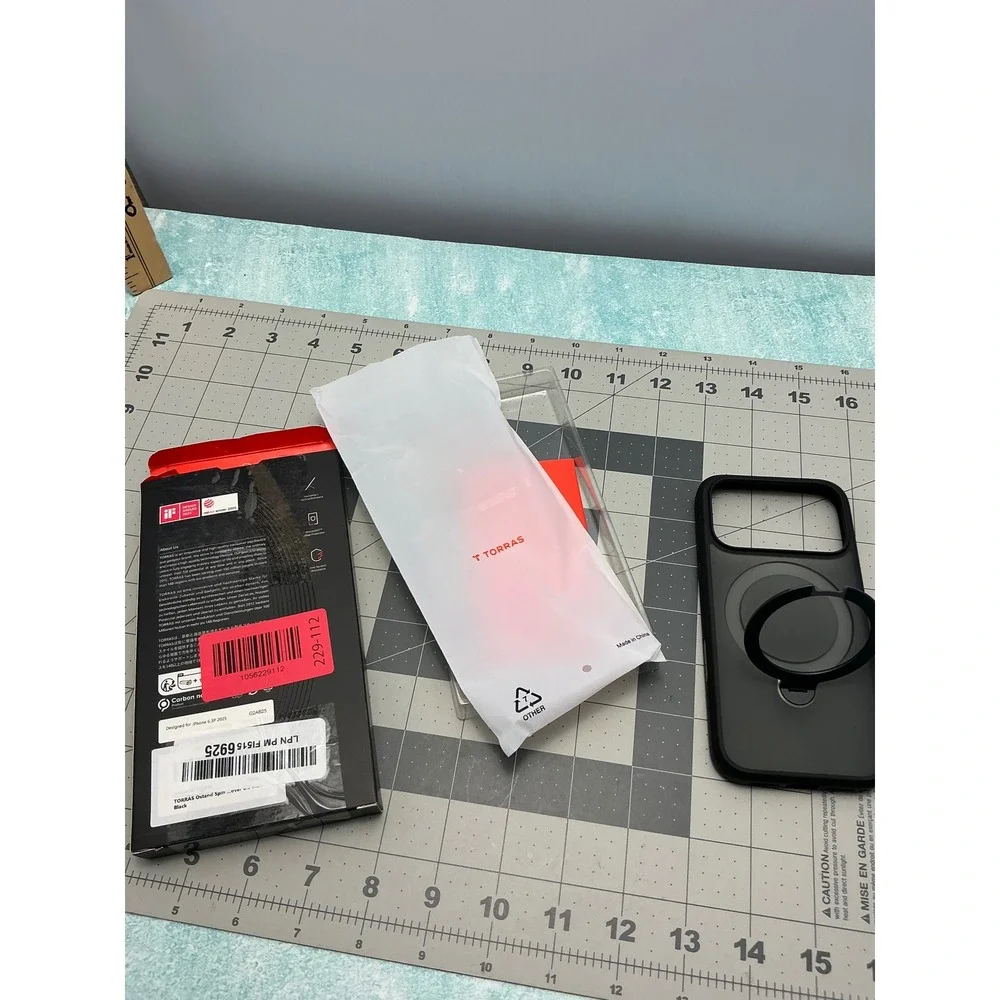 TORRAS iPhone 17Pro ‎ Case with Magnetic Ring Holder Kickstand Matte Black